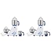 Preethi Blue Leaf Diamond MG-214 mixer grinder 750 watt (Blue/White), 3 jars & Flexi Lid, FBT motor with 2yr Guarantee & Lifelong Free Service (Pack of 2)