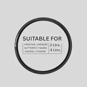 Mini Rubber Gasket for Pressure Cooker Lid, Black, 19.5 cm Outer Diameter, Compatible with Prestige, Premier, Butterfly, Nandi, Kaviraj, Pigeon 3L/4L Aluminium Cookers
