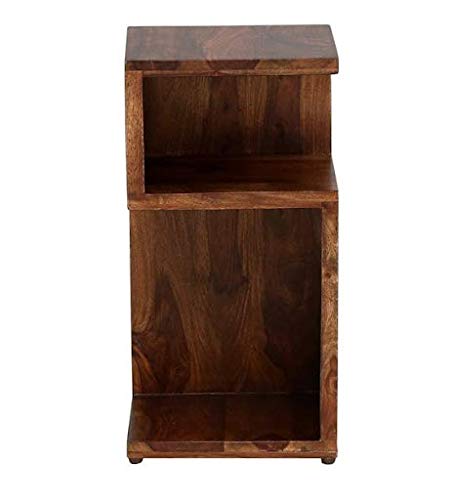 Solid Wood End Table in Provincial Teak Finish Wooden Bedside Table for Bedroom | Solid Wood Nightstand Lamp Ta