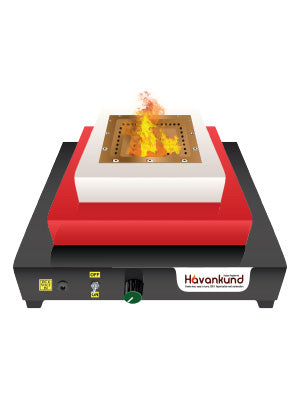 PEPL Bio Flame Mild Steel 8" Diagonal, Multicolour, Eco Friendly Pollution Free Smokeless Havan Kund - Small (BFHKS, 8 Inch)