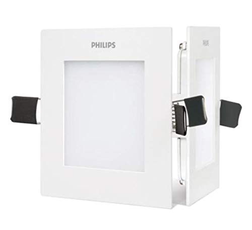 Philips 7-Watt Square Duraslim Recessed Metal Downlighter Ceiling Panel Light (Natural White,Pack of 1)