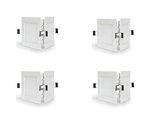 Philips 15-Watt Square Astra Max Plus Recessed Metal Downlighter Ceiling Panel Light (Cool White,Pack of 4)