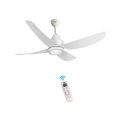 KUHL Luxus C4 1200mm Stylish 65% Power Saving BLDC Ceiling Fan with Remote | Night & Down Light | 29W | BEE 5 Star | Low Noise | IoT –Operate via Mobile & Alexa|Reverse Mode|Free Installation|Brown