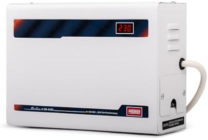 Premier 4KVA Slimline DB 4130 Air Conditioner Stabilizer - Up to 1.5 Ton | Double Boost Technology | Wide Working Range: 130V-280V | 12 Ampere | Digital Display | Advanced Protection, White