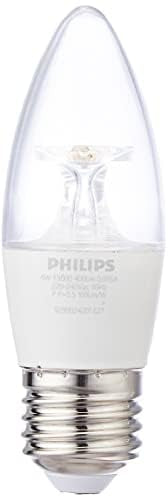 Philips 4-Watt 400-lumen Clear Candle E27 Base (Warm White) - Decorative, Ambience for Chandeliers