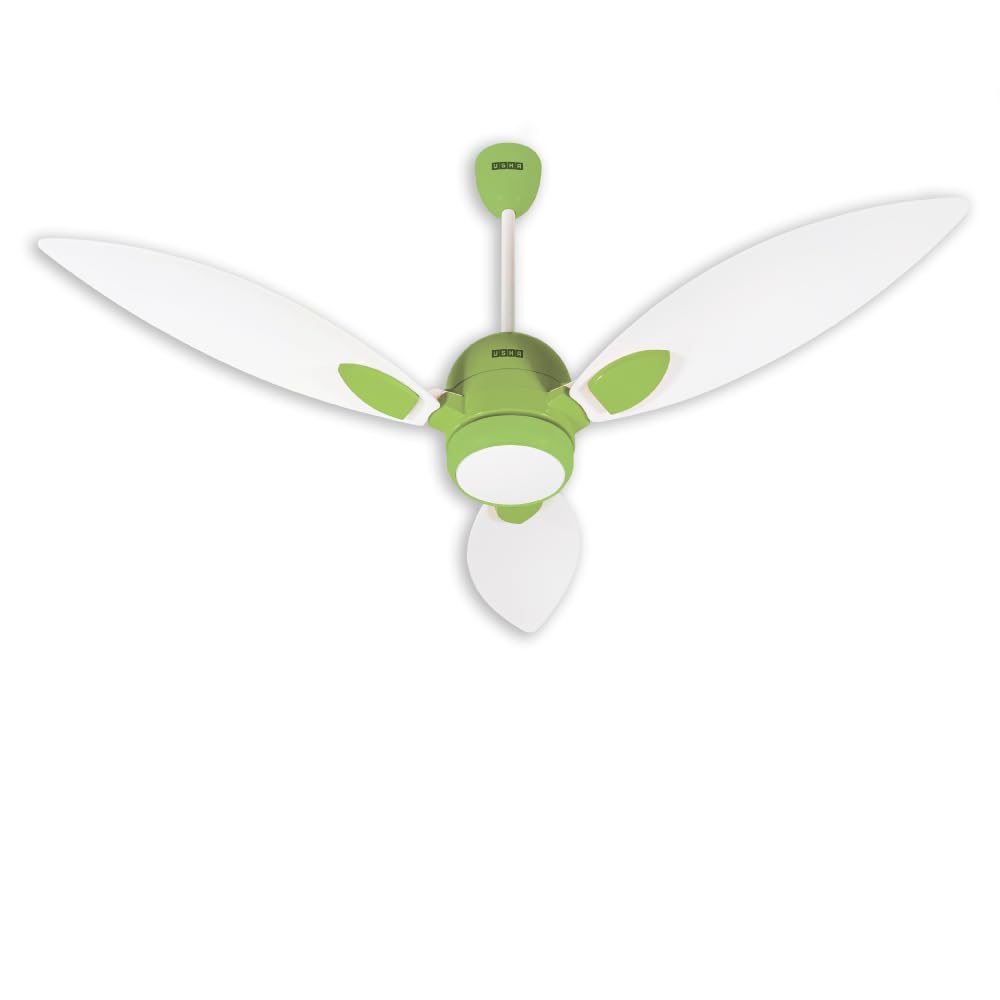 USHA New Bloom Series Sunspire Glow (Inspired by Sunflower) BLDC Ceiling Fan with Underlight with 3 Modes | RF Remote | Whisper-Quiet | Dust-Resistant (White & Light Pink)