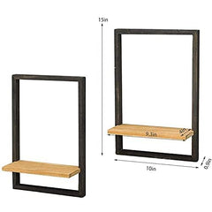 15inch Floating Wall Shelves Wall Mounted Set of 2, Rustic Large Wall Shelf with Ledge for Bathroom Bedroom Kit