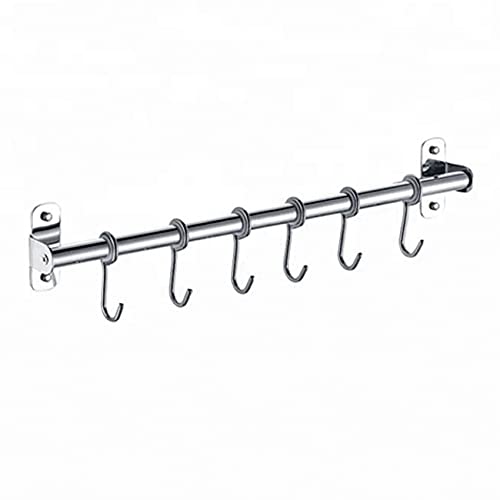 Plantex Anti Rust 304 Grade Stainless Steel Hook Hanger Rail/Clothes Hanger for Wall/Hook Rail for Bathroom and Kitchen (Silver)-6