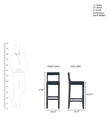 Elegant Sheesham Wood Bar Chair - Durable, Handcrafted, Comfortable Seating with Footrest, Ideal for Home Bar, 