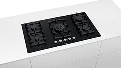 Bosch Built-in Gas Hob PPQ9B6O90I 90 cm 5 Burner (Black Glass)
