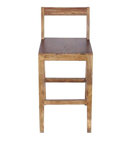 Sheesham Wood Bar Tall Stool Patio Outdoor Garden Chair Seat Home Stool Br own (Wulnut)