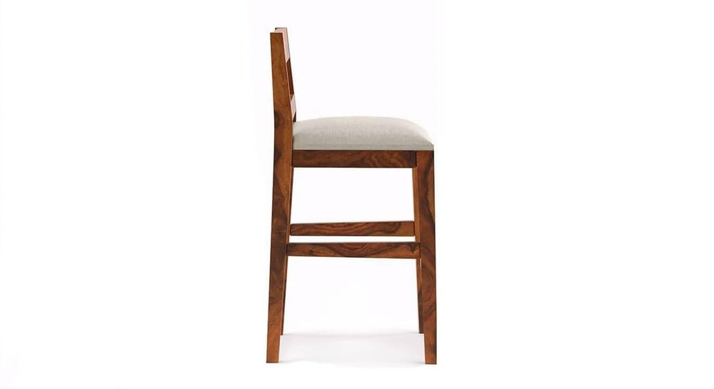 Solid Sheesham Wood Bar Chair for Island Kitchen - Rosewood Natural Brown Finish with Elegant Design, Durable a