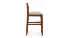 Solid Sheesham Wood Bar Chair for Island Kitchen - Rosewood Natural Brown Finish with Elegant Design, Durable a