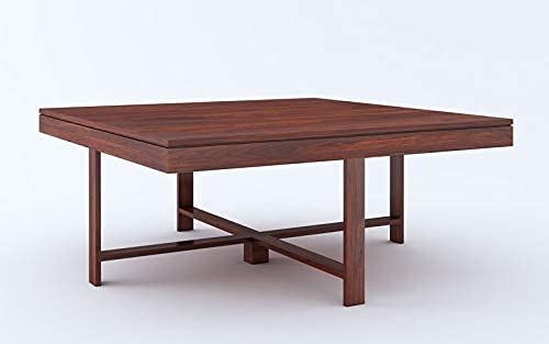 Vesta Beige 4 Stool Coffee Table Mahogany in Sheesham Wood | Center Table for Living Room Centre Furniture Coff