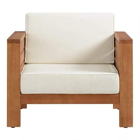 Solid Rosewood Sheesham Teak Finish Wooden 1 Seater Single Sofa (Natural Teak)