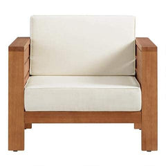 Solid Rosewood Sheesham Teak Finish Wooden 1 Seater Single Sofa (Natural Teak)