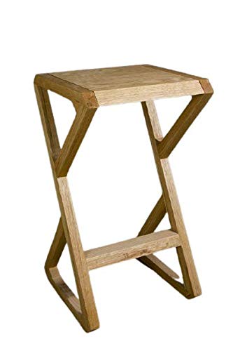 Classic Solid Wood Saddle-Seat Kitchen Counter Stool | Damru Design Bar Stool | bar Chair for Kitchen Set of 2