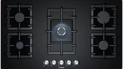 Bosch Built-in Gas Hob PPQ9B6O90I 90 cm 5 Burner (Black Glass)