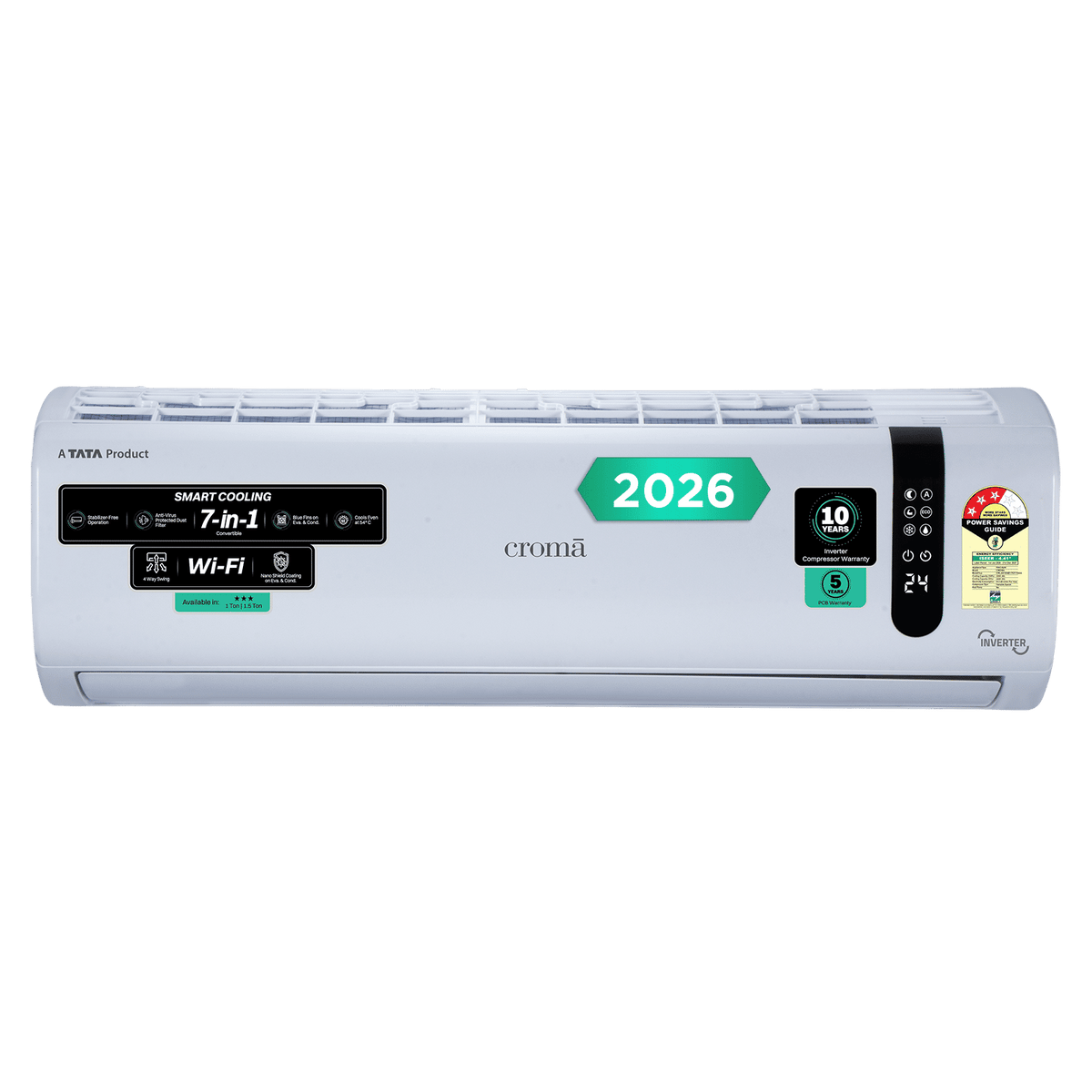 Croma 7 in 1 Convertible 1.5 Ton 3 Star Inverter Split Smart AC with Wi-Fi Enabled (2026 Model, Copper Condenser, CRLAS18IND170211)-1