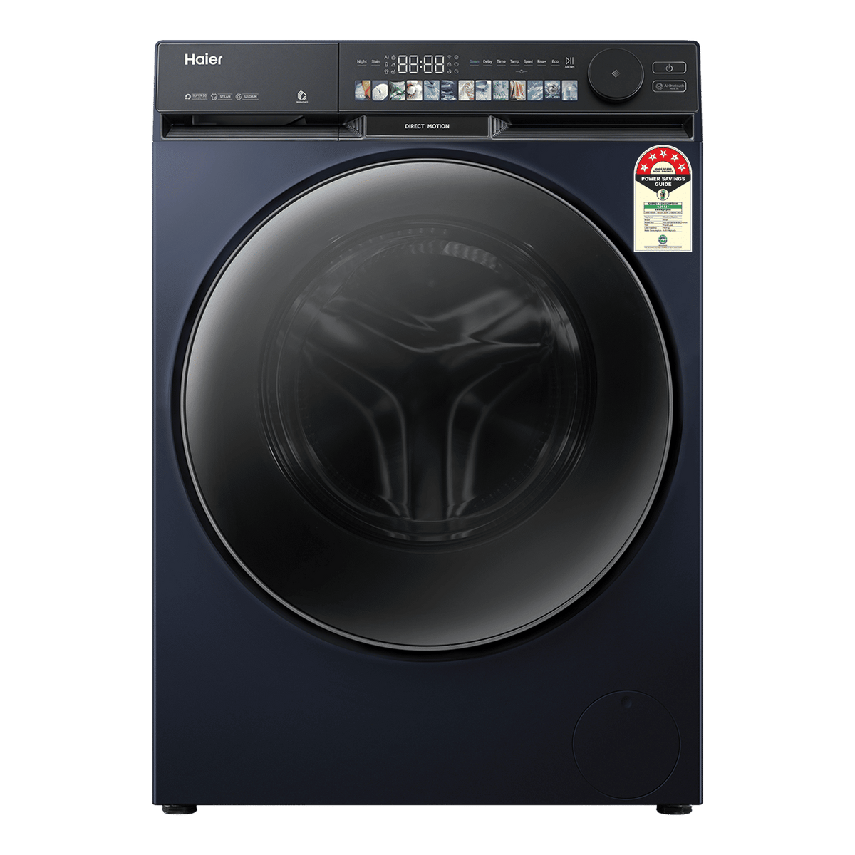 Haier 10 kg 5 Star Wi-Fi Fully Automatic Front Load Washing Machine (F9P, HW100-DM14F9PBKU1, Direct Motion Motor, Black)-1