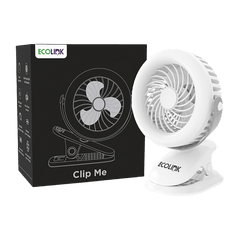 Ecolink Clip Me 100mm 3 Blade Rechargeable Personal Fan with 2000 mAh Battery (Efficient Airflow, White)-1