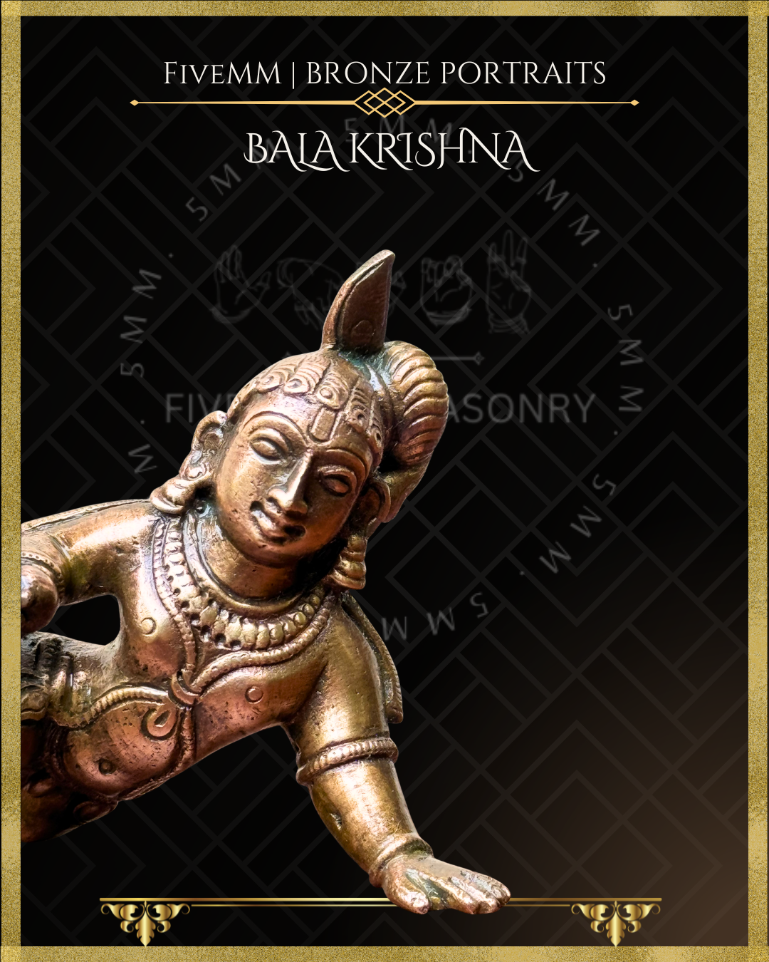 Bala Krishna Panchaloha Bronze Icon - 4"