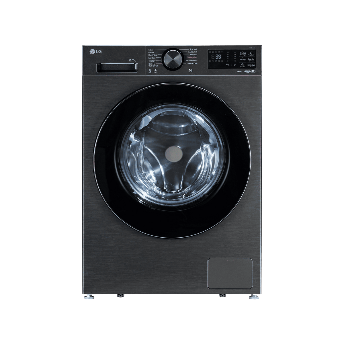 LG 12/7 kg Wi-Fi Inverter Fully Automatic Front Load Washing Machine (GVX, FDX1207N5B, Turbowash 360, Platinum Black)-1