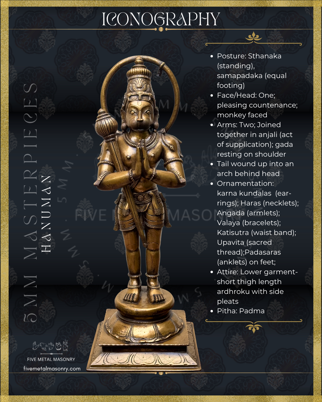 Hanuman Panchaloha Bronze Icon - 18"-  Masterpieces Collection