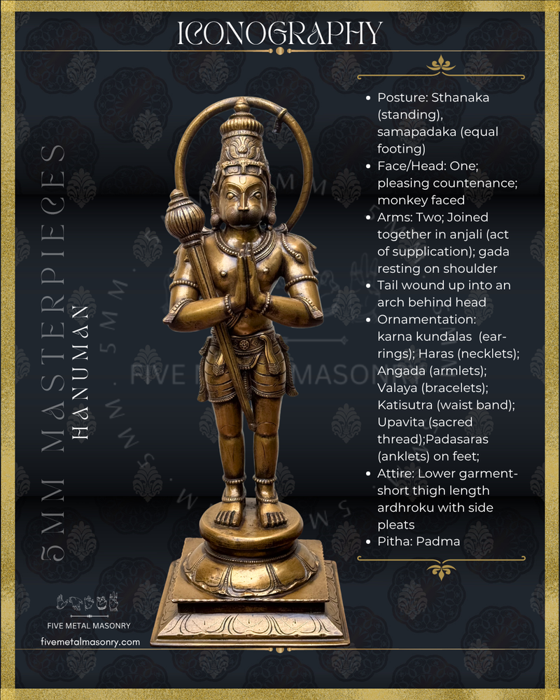 Hanuman Panchaloha Bronze Icon - 18"-  Masterpieces Collection