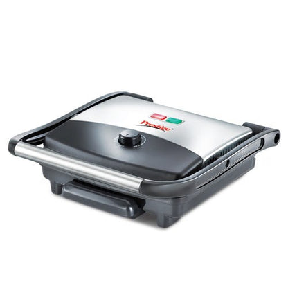 Prestige PEG 1.0 Electric Grill 1500 W with Detachable Oil Collector (Silver and Black)