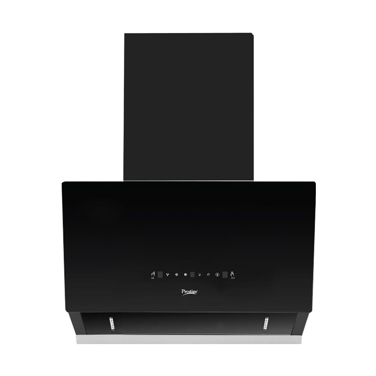 Prestige Provo 900 Kitchen Hood Chimney, Prestige Svachh Efficia Hob 03 AI (with Toughened Glass Top Multi Spark Ignition System & 3 Brass Burners), Prestige Chimney Installation Kit