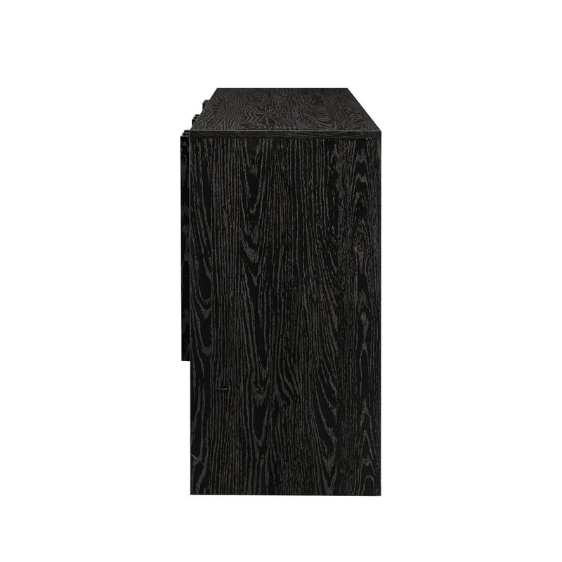 Anishka 55" Contemporary Wood Detailed 3-Door Sideboard