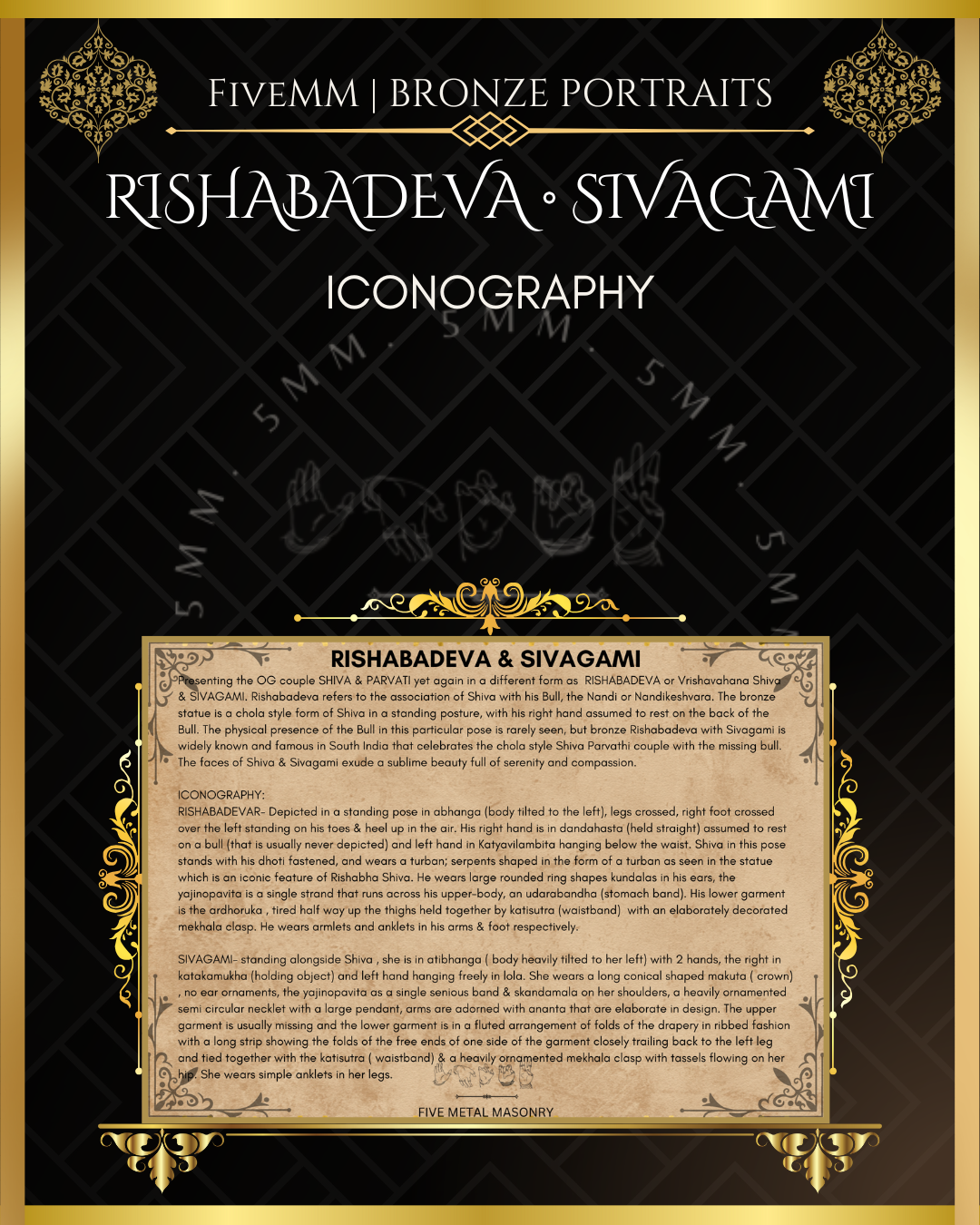 Rishabhadeva Sivagami Shiva Panchaloha Bronze Icon Set - 4"