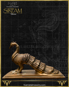 Mayura:Peacock Panchaloha Bronze Icon - 7" - Sirpam Collection