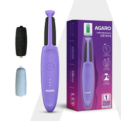 AGARO CR1414 Electric Callus Remover with 2 Replaceable Heads – Rechargeable Foot Scrubber for Dead Skin & Cracked Heels