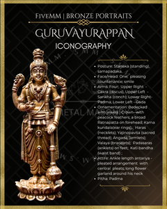 Guruvayoorappan Panchaloha Bronze Icon - 4"