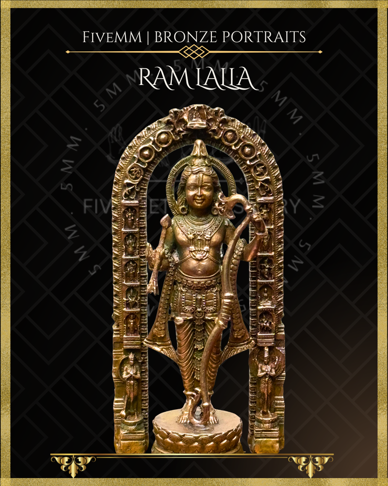Ayodhya Ramlalla Panchaloha Bronze Icon - 6" with arch