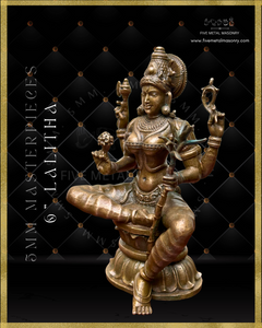 Lalitha-Tripurasundari  Panchaloha Bronze Icon - 6"-  Masterpieces Collection