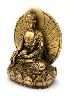 Premium Brass Buddha Idol | Lord Buddha Statue | Meditating Buddha Murti | Gautama Buddha Figurine | Spiritual Home Decor Showpiece,Gold, 6.5 Inch, 1 Piece