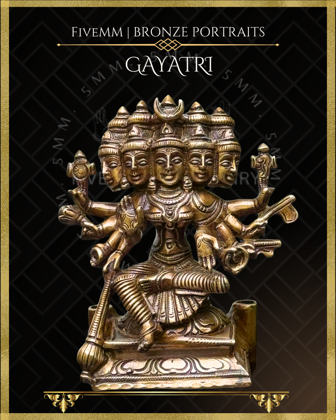 Gayatri Panchaloha Bronze Icon - 6"