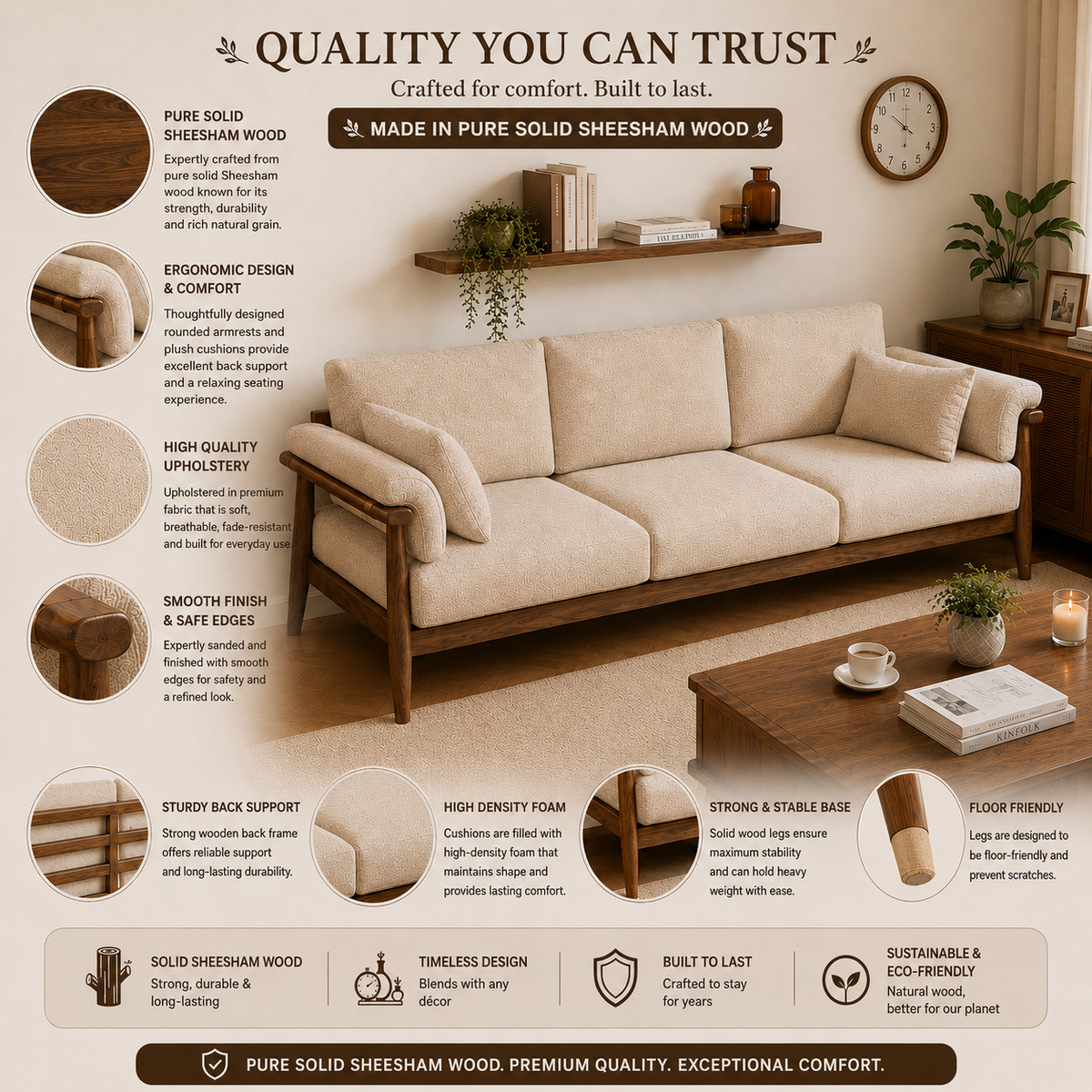 Mamta Milano Luxury Italian 3 Seater Sofa