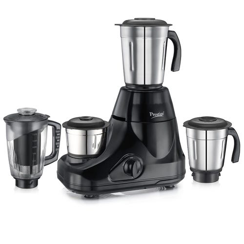 Prestige 750 Watts Iris Pro Mixer Grinder with 4 Jars (3 Stainless Steel Jars + 1 Juicer Jar)|4 Super Efficient Stainless Blades |Jar Storage Space|Sturdy Handles |2 Years Warranty|Black