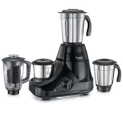 Prestige 750 Watts Iris Pro Mixer Grinder with 4 Jars (3 Stainless Steel Jars + 1 Juicer Jar)|4 Super Efficient Stainless Blades |Jar Storage Space|Sturdy Handles |2 Years Warranty|Black