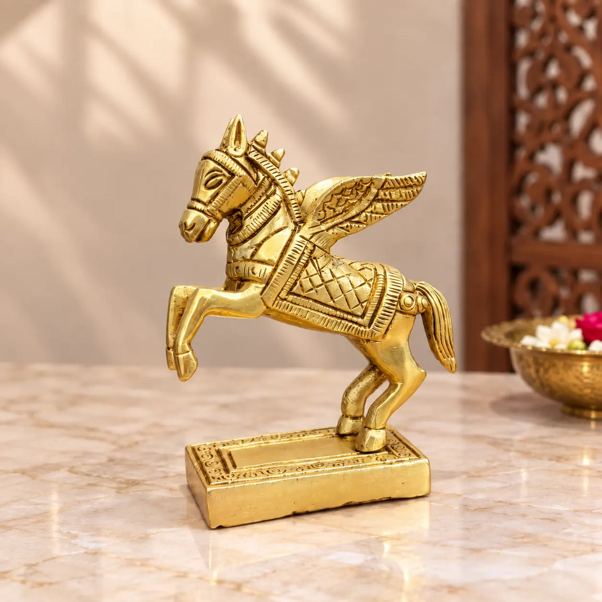 Brass Flying Horse Statue (4.3 Inch)