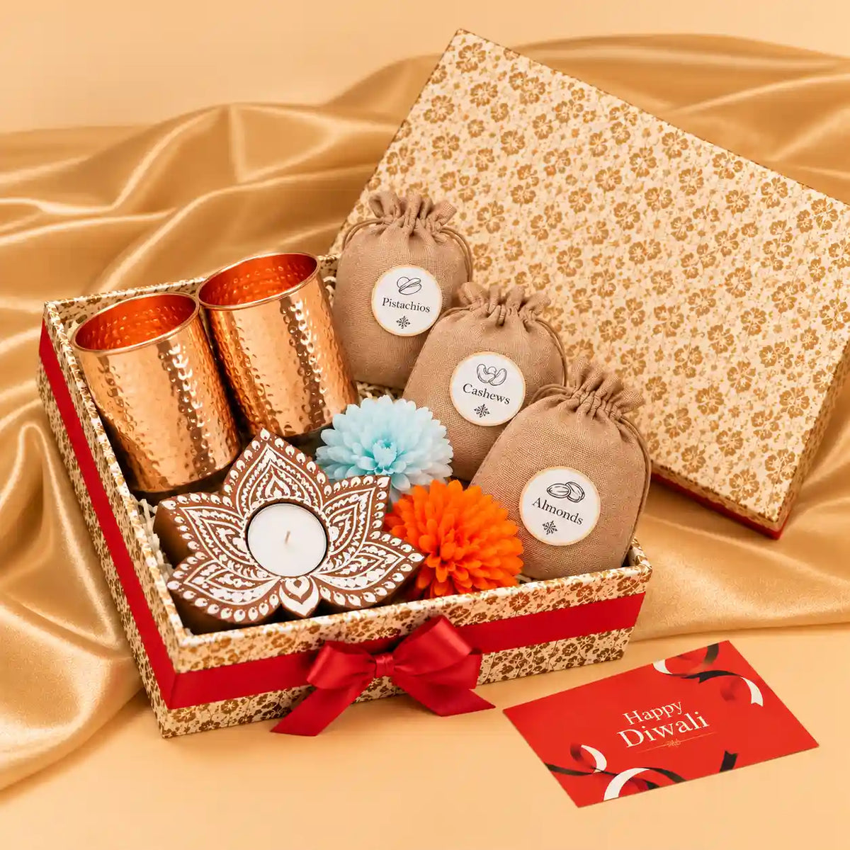 Copper Luxury Gift Hamper with Glasses