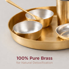 36-Piece Brass Solid Dinner Set • Matte Finish • Serves 6 (पीतल का डिनर सेट)