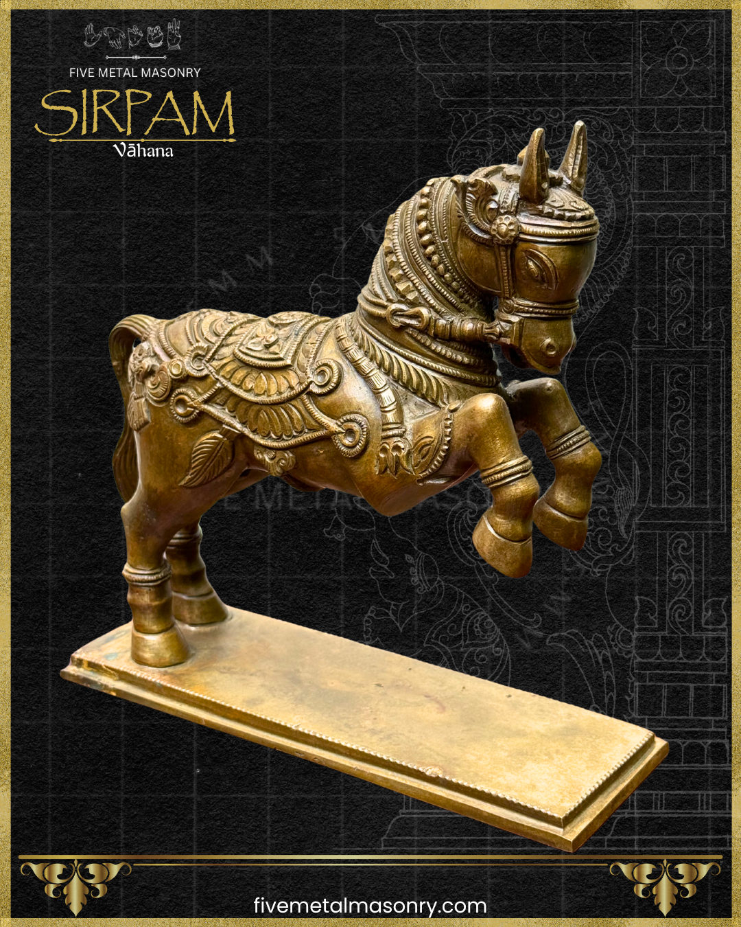 Asva:Horse Panchaloha Bronze Icon - 9" - Sirpam Collection