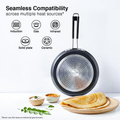 Prestige Durastone Hard Anodised 6 Layer Non-Stick Omni Tawa, 25 cm (Black), Prestige Durastone Hard Anodised 6 Layer Non-Stick Fry Pan, (24 cm, 1.9 Litre) (Black)
