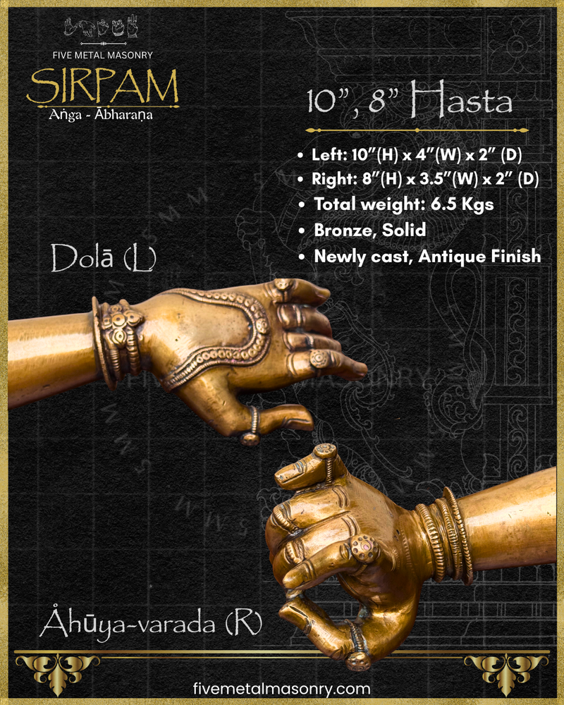 Hasta/Mudra Panchaloha Bronze Icon Set - 10" and 8" - Sirpam Collection