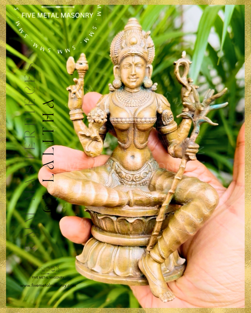 Lalitha-Tripurasundari  Panchaloha Bronze Icon - 6"-  Masterpieces Collection